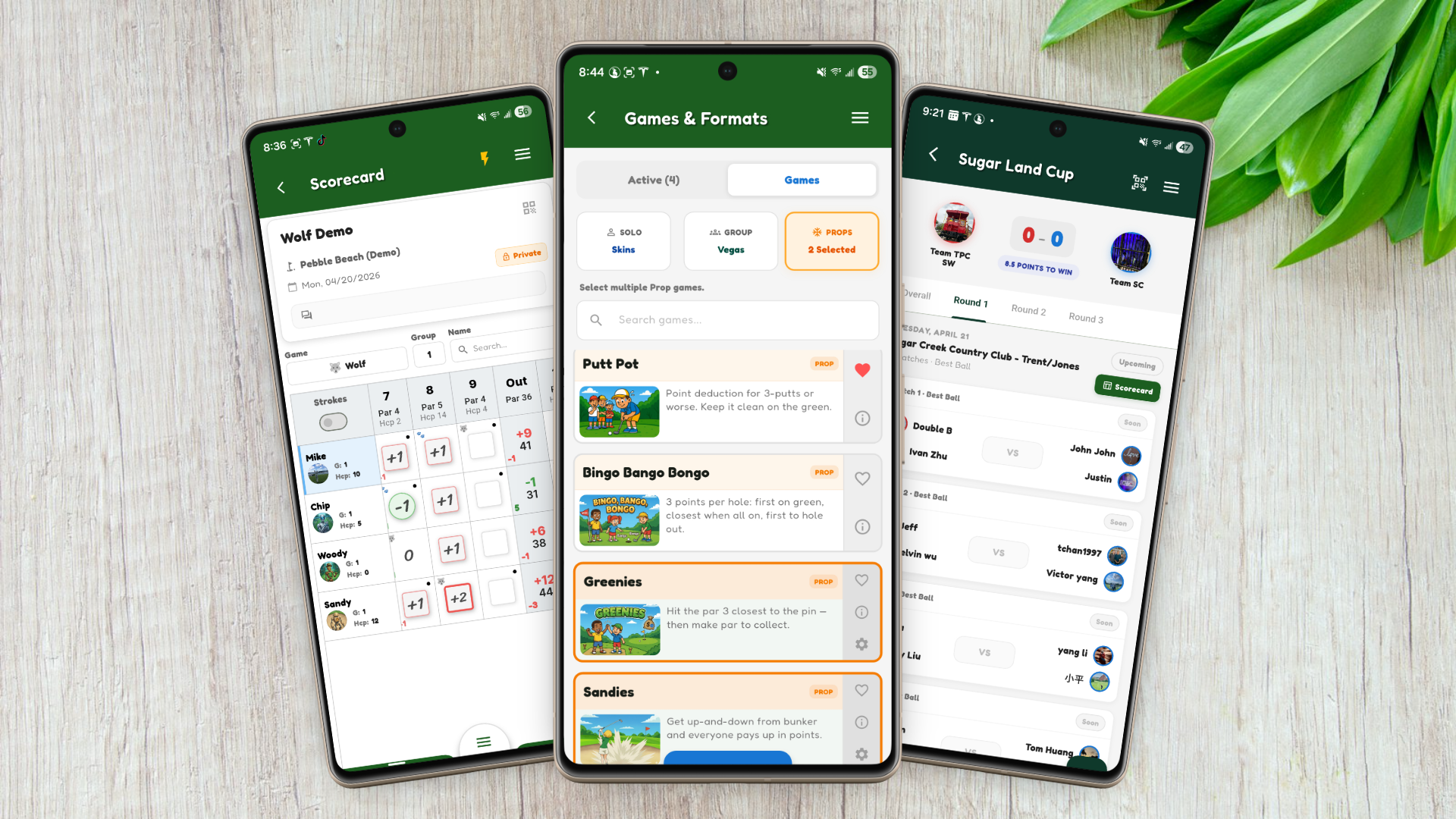 Wiz Golf App Interface