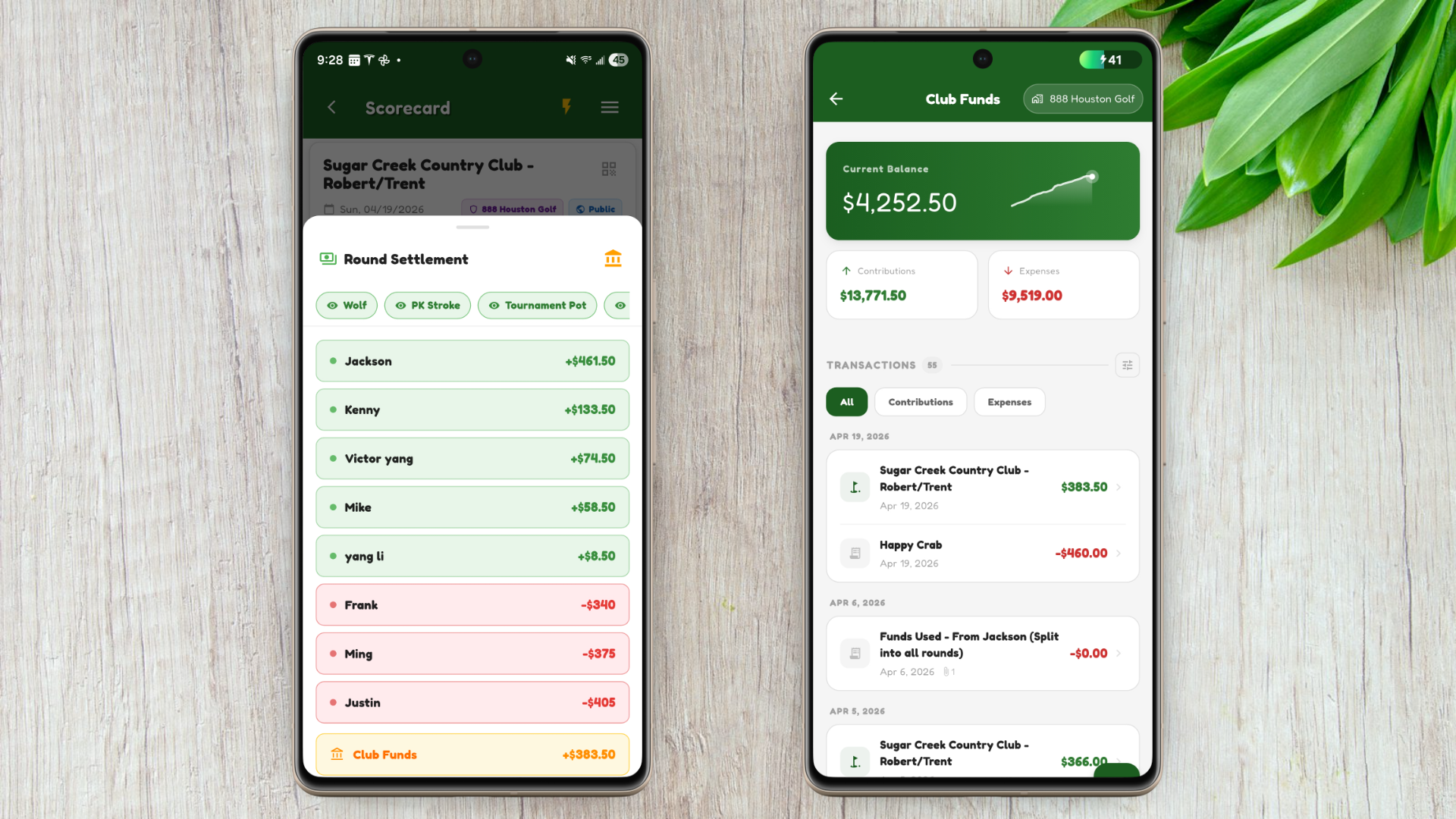 Automated Round Settlement and Club Funds Ledger